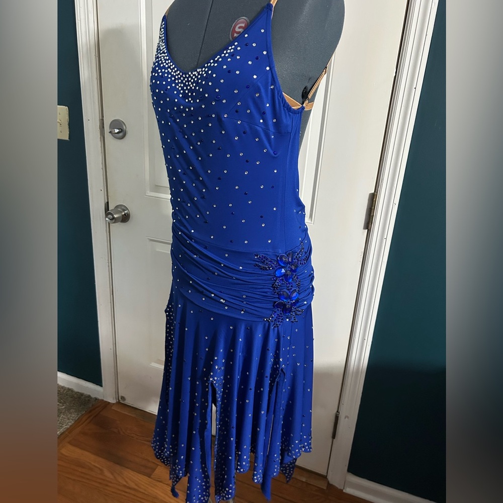 Blue Rhythm Ballroom Dance Dress - Picture 3 of 7